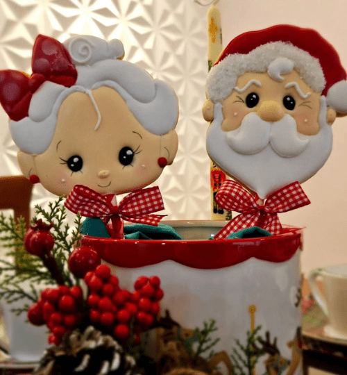 Biscoito decorados - Casal Noel